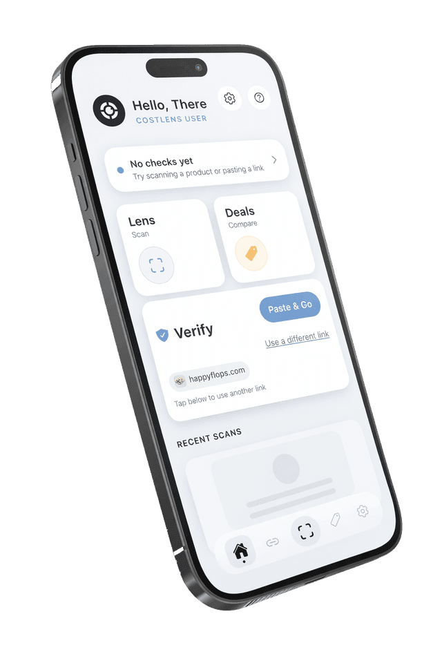CostLens app mockup
